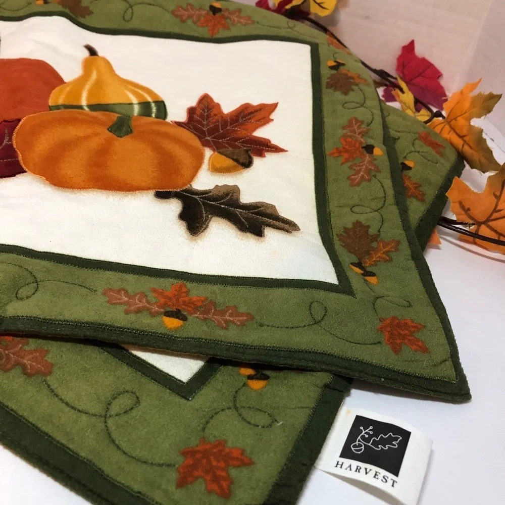 Set Of 2 Fall Target Harvest Table Placemats Fall Leaves Pumpkins Squash
